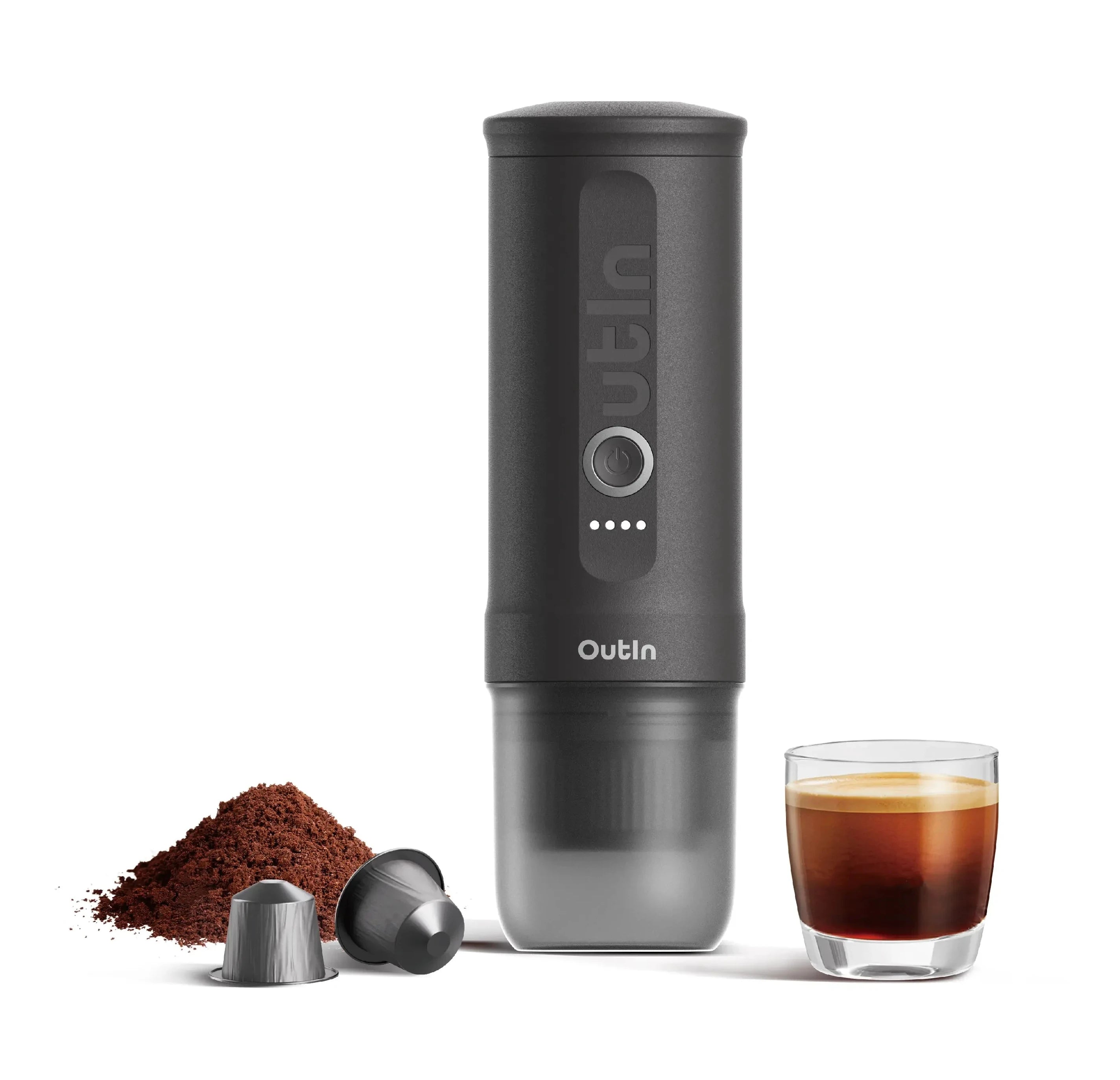 Nano Machine à espresso portable - Compatible capsule Nespresso® + Café moulu (Gris spacial)