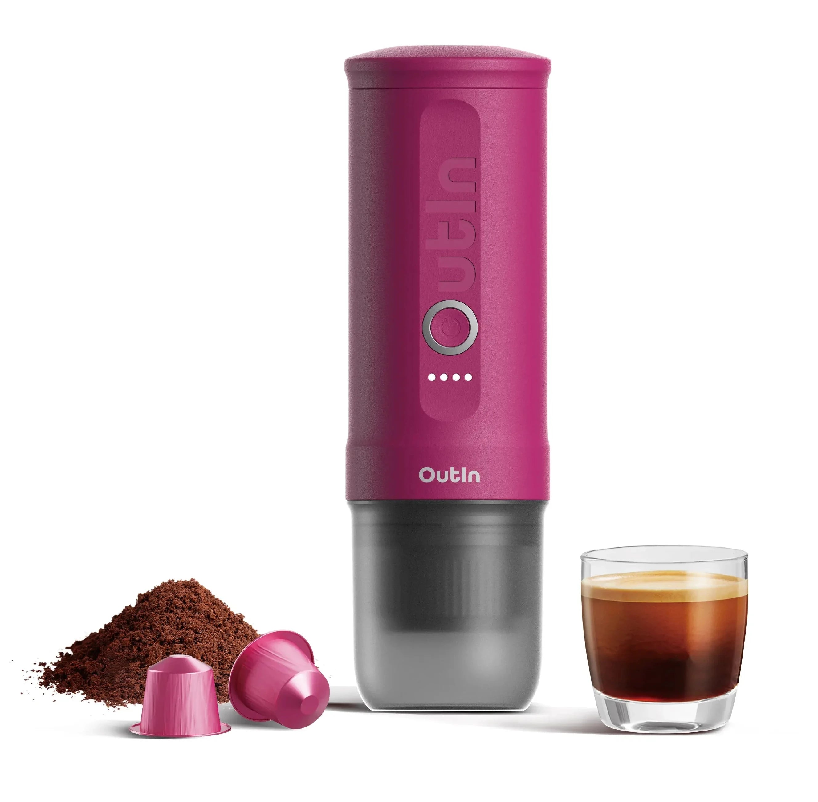 Nano Machine à espresso portable - Compatible capsule Nespresso® + Café moulu (Rose Fuchsia)