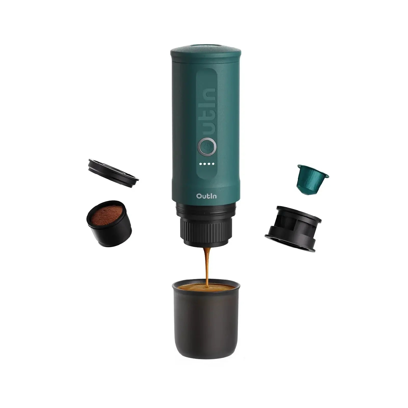 Nano Machine à espresso portable - Compatible capsule Nespresso® + Café moulu (Turquoise)